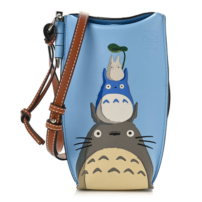 Loewe X MY NEIGHBOR TOTORO Calfskin Gate Pocket Blue Tan Multicolor 1 of 8