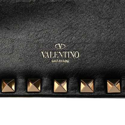 Valentino Garavani Vitello Mini Rockstud Flap Wallet on Strap Black 7 of 12