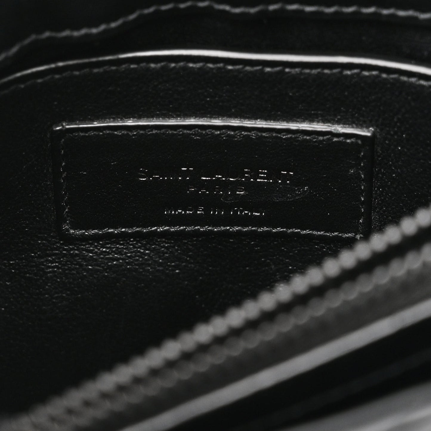 SAINT LAURENT Calfskin Y Quilted Monogram Monochrome Small Loulou Chain Satchel Black