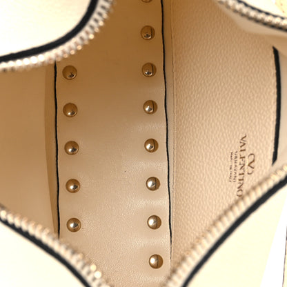Valentino Garavani Grainy Calfskin Small Rockstud Hobo Ivory 5 of 9