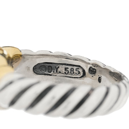 David Yurman Sterling Silver 14K Yellow Gold Diamond 10mm Noblesse Ring 51 5.75 5 of 6