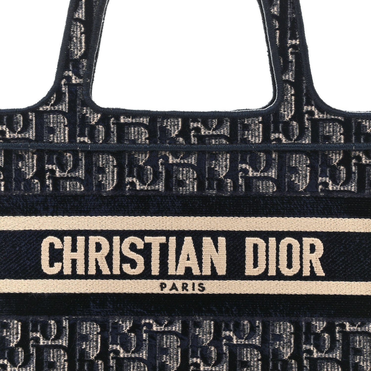 Christian Dior Velvet Oblique Mini Book Tote Blue Multicolor