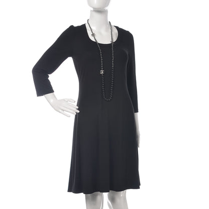 Chanel Ruthenium Crystal Baguette Pearl Beaded CC Long Necklace Black Grey 2 of 6