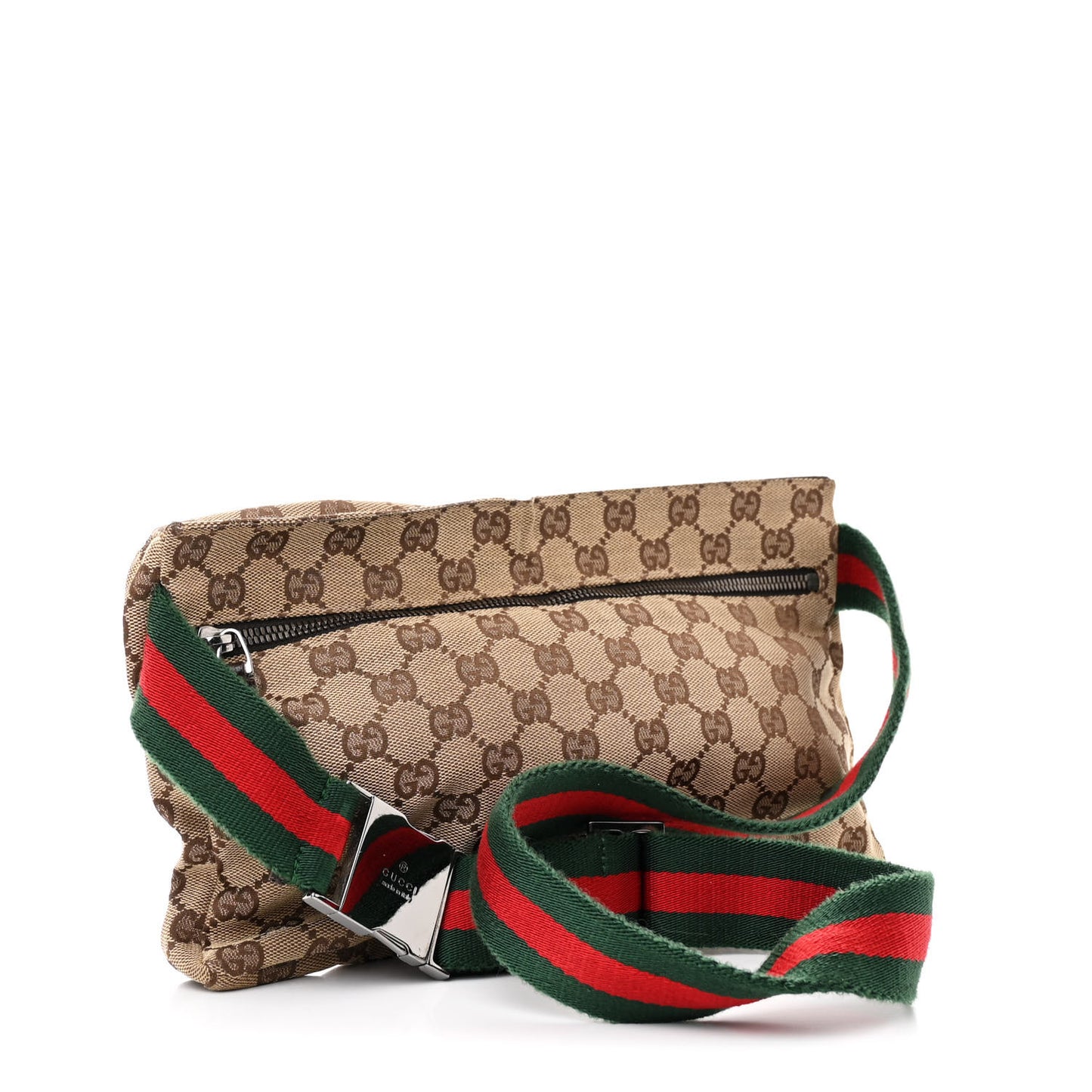 GG Monogram Double Pocket Belt Bag Dark Brown