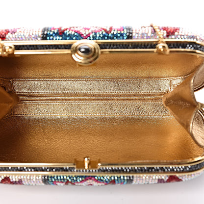 Judith Leiber Swarovski Crystal Flower Minaudiere Clutch Gold 6 of 10