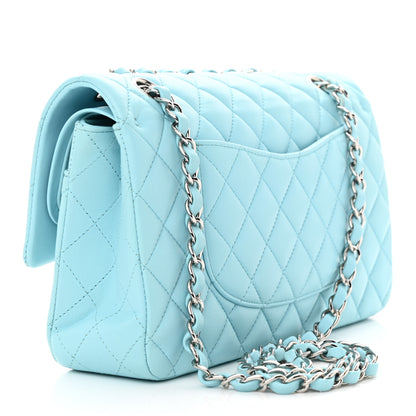 Chanel Lambskin Quilted Medium Double Flap Light Blue 3 of 11