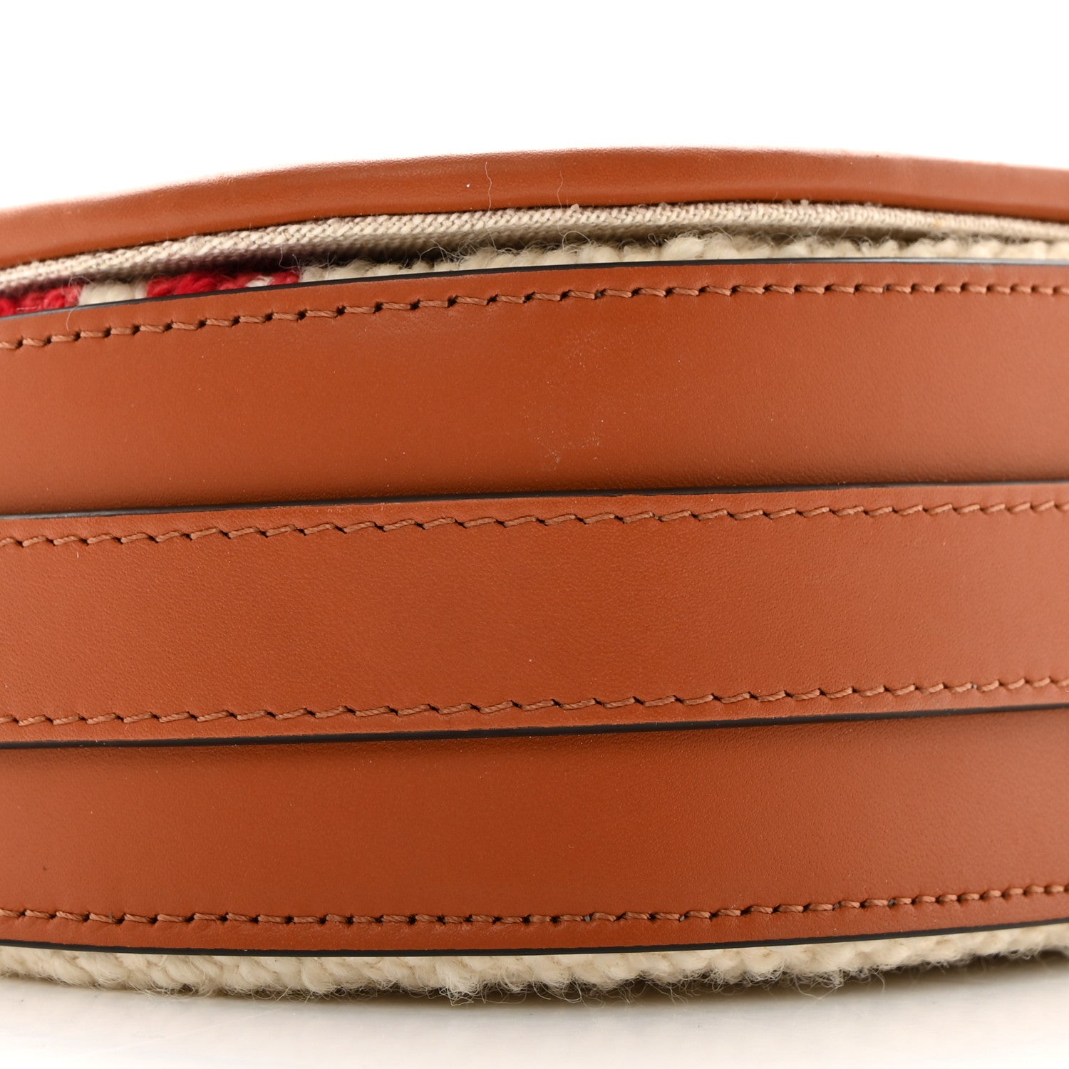 Celine Tweed Medium Maillon Triomphe Red Tan 9 of 10