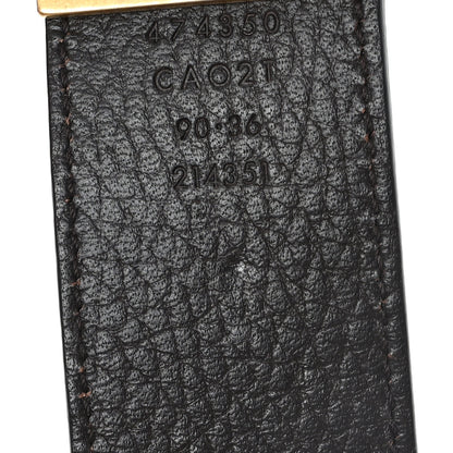 Gucci Calfskin Double G Reversible 37mm Belt 90 36 Black Cocoa 4 of 6