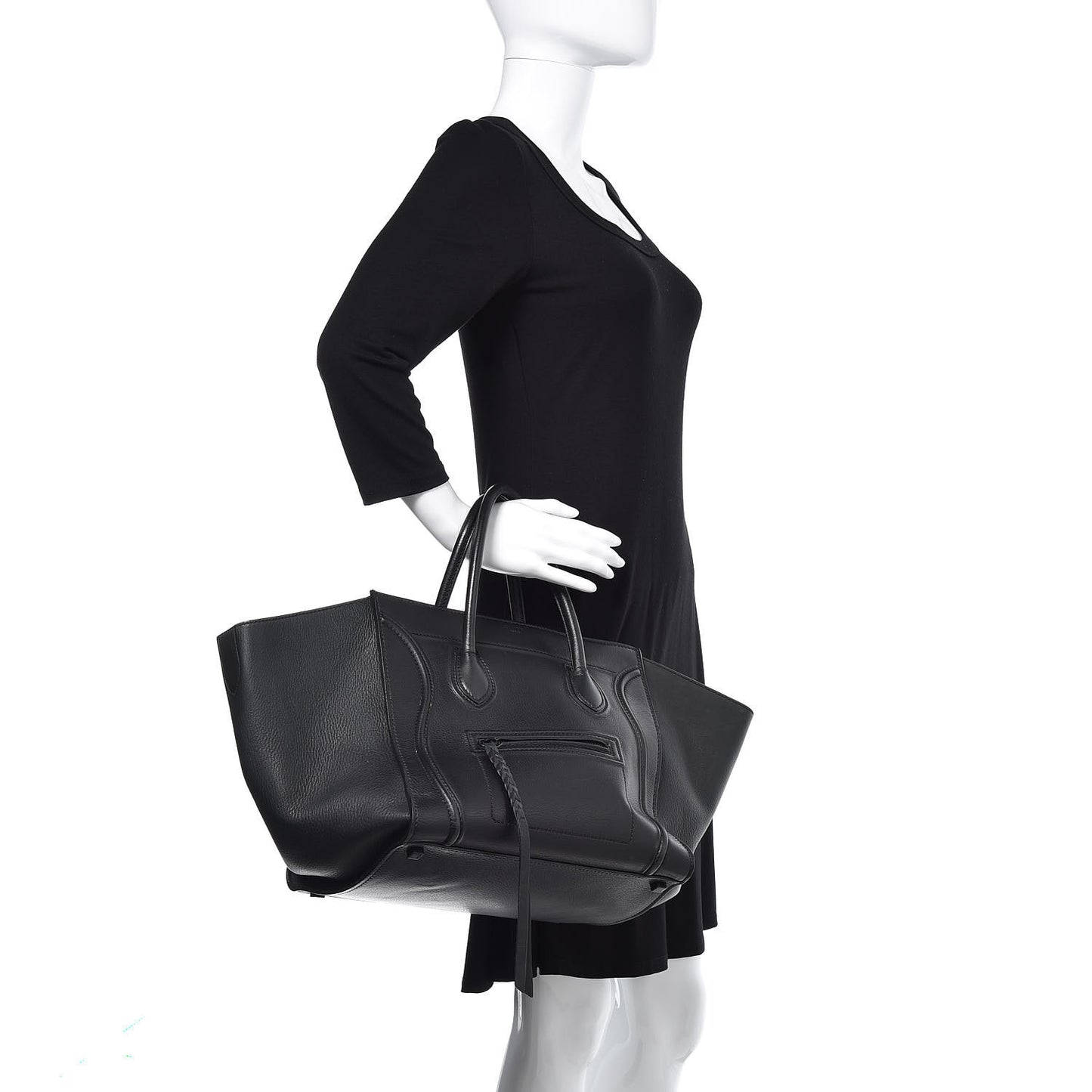 Supple Calfskin Medium Phantom Luggage Black