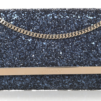 Jimmy Choo Glitter Milla Wallet on Chain Navy 7 of 11