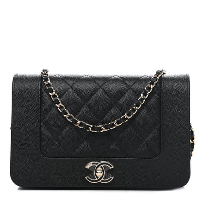 Chanel Caviar Quilted Vintage Mademoiselle Wallet On Chain WOC Black 1 of 10