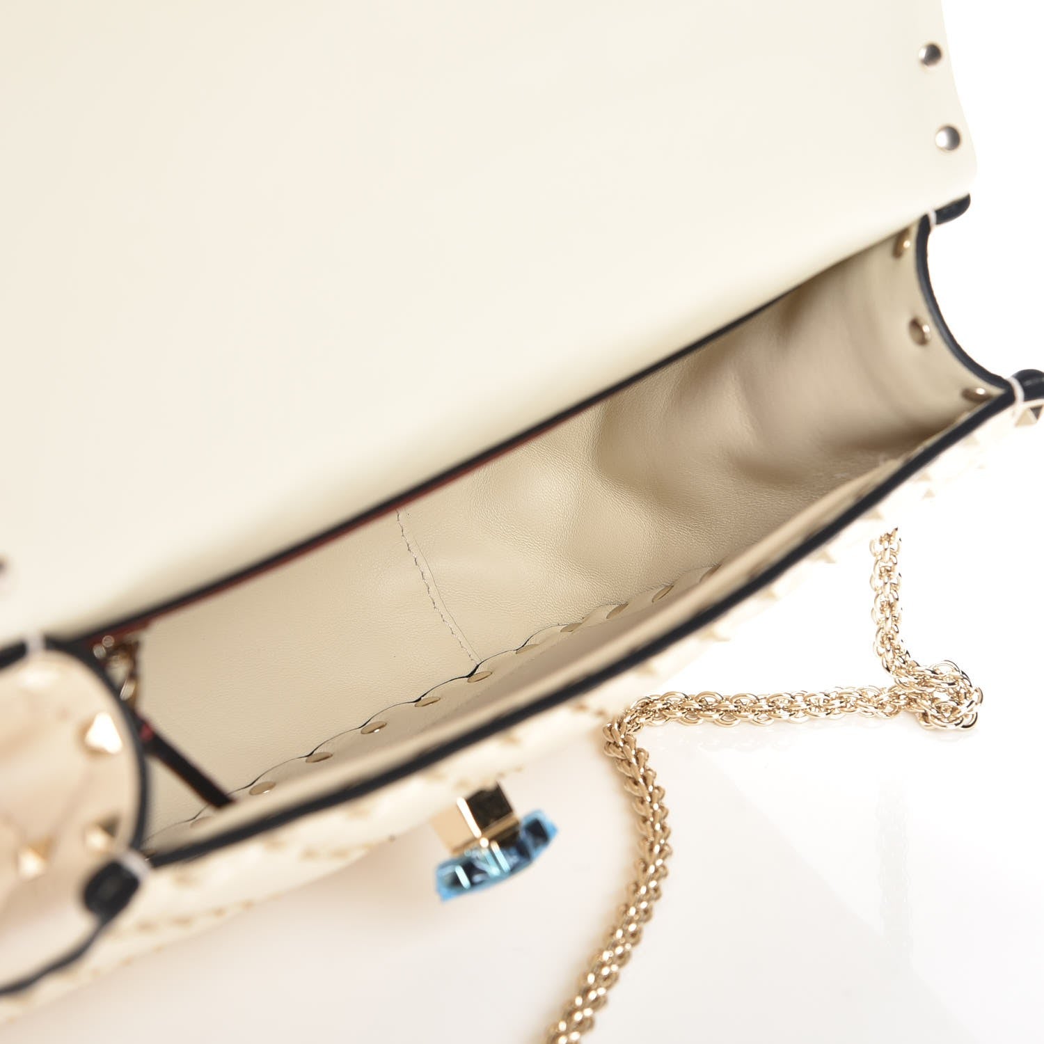 Valentino Garavani Nappa Medium Rockstud Spike Shoulder Bag Light Ivory 5 of 6