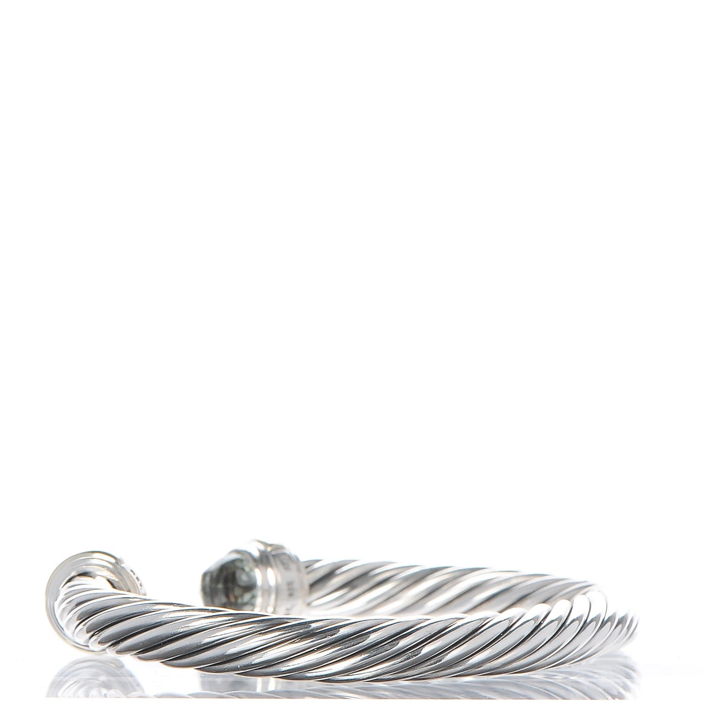 Sterling Silver 14K Yellow Gold Prasiolite 7mm Cable Classics Bracelet