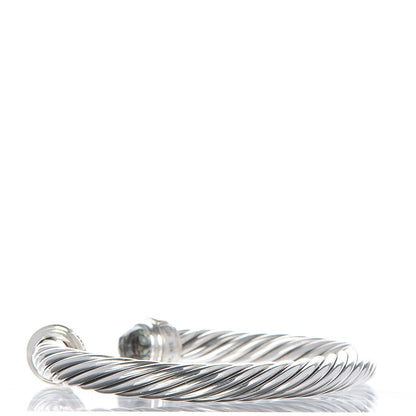 David Yurman Sterling Silver 14K Yellow Gold Prasiolite 7mm Cable Classics Bracelet 3 of 5