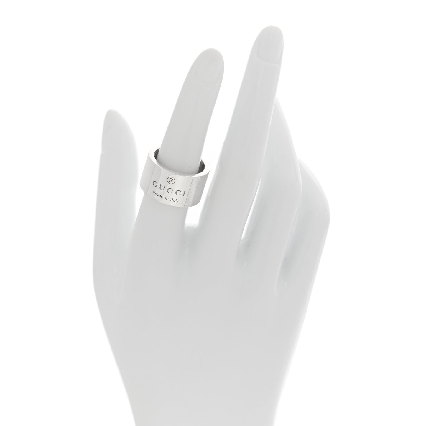 Sterling Silver 12mm Trademark Wide Band Ring 54 6.75
