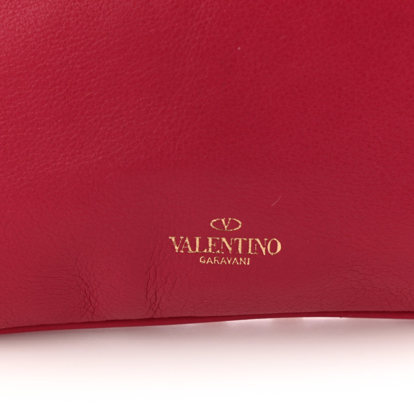 Vitello Rockstud Zip Wristlet Pouch Cyclamin