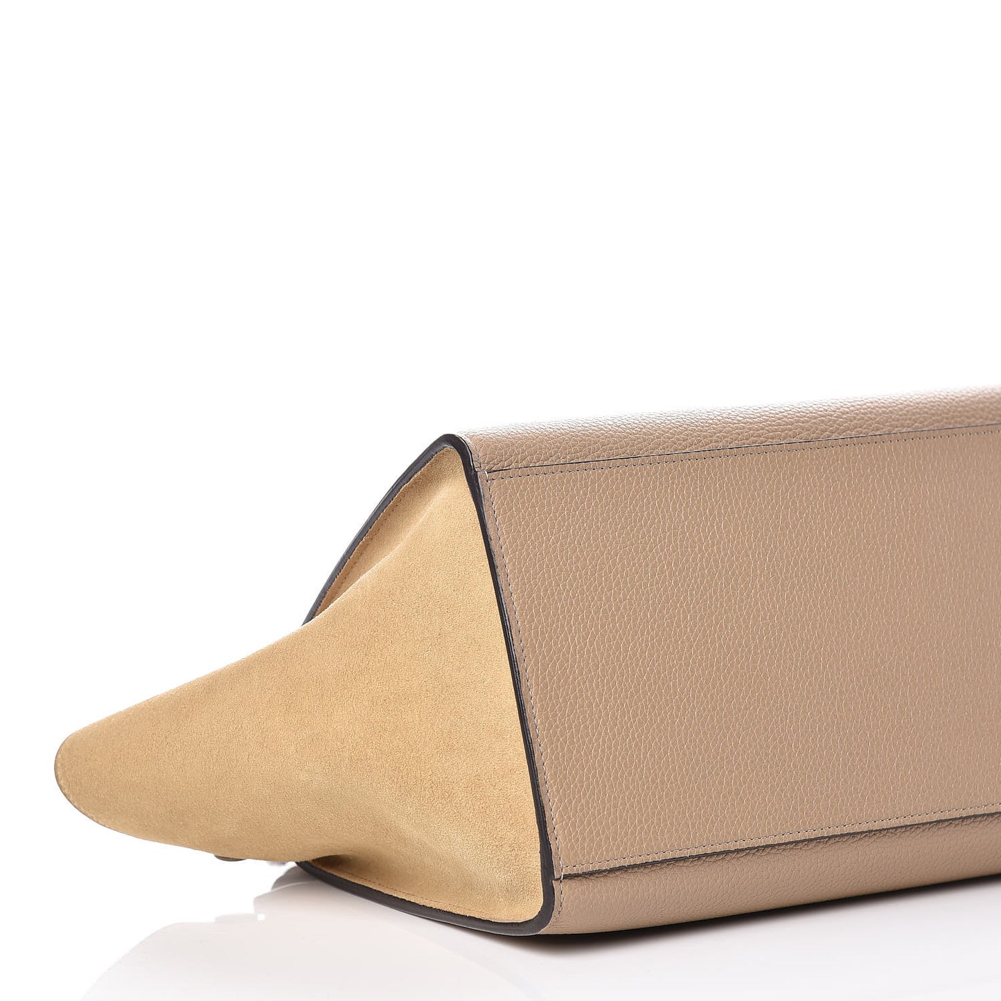 Drummed Calfskin Suede Small Trapeze Dune