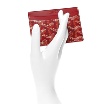 Goyard Goyardine Saint Sulpice Card Holder Red 2 of 7