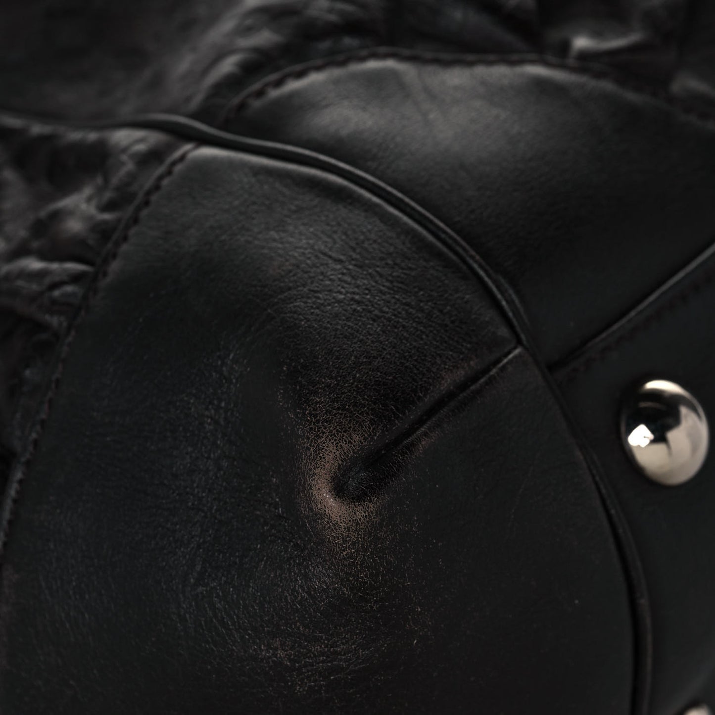 Horsebit Embossed Full Moon Tote Black