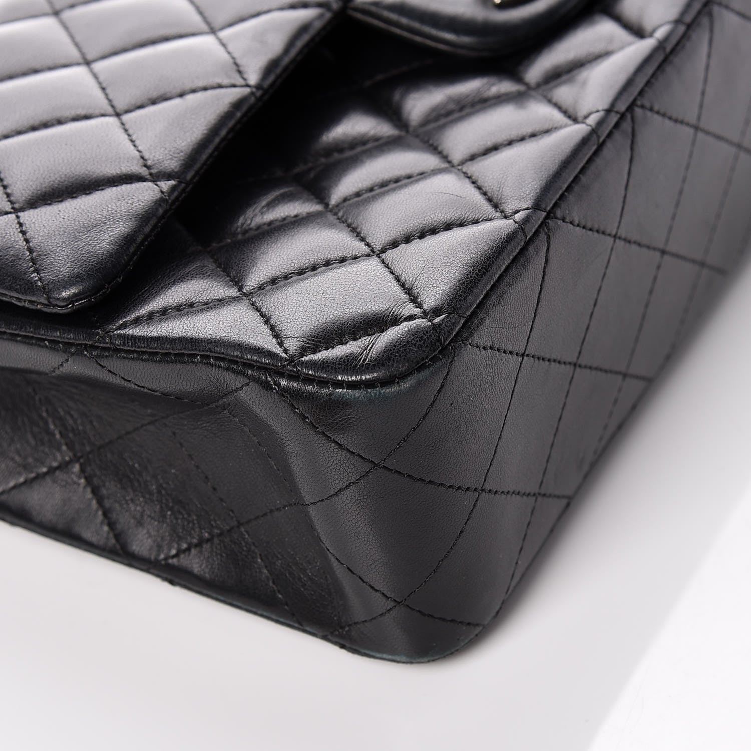 Chanel Lambskin Quilted Medium Double Flap Bag Black 15 of 27
