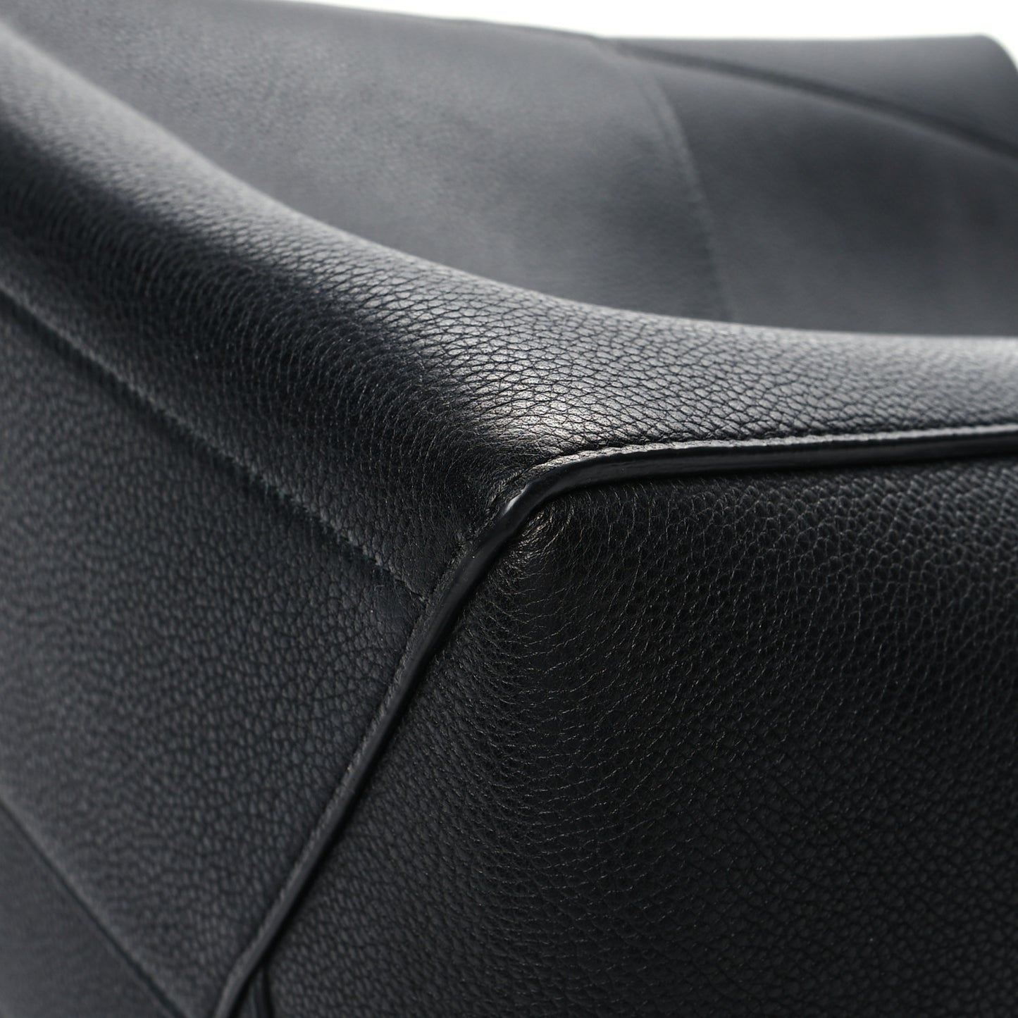 Soft Grained Calfskin Sangle Bucket Bag Black