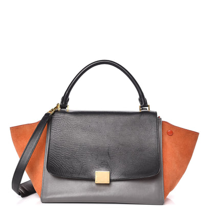 Celine Smooth Calfskin Suede Medium Tri-Color Trapeze Flamingo 1 of 24