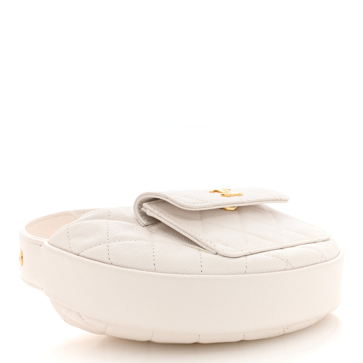 Caviar Quilted Polly Pocket Pouch Hobo White