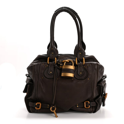 Chloe Grained Calfskin Paddington Tote Chocolate 1 of 15