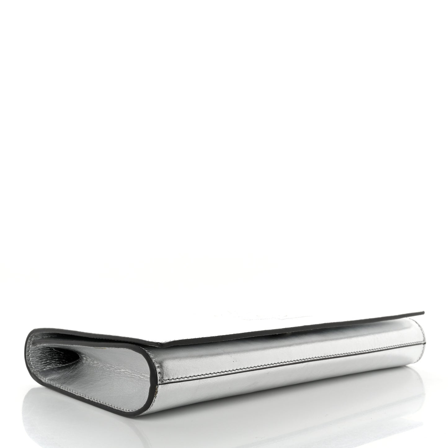 Metallic Calfskin Monogram Large Belle De Jour Clutch Silver