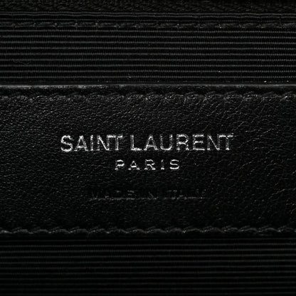 Saint Laurent Grain De Poudre Textured Mixed Matelasse Large Triquilt Monogram Monochrome Satchel Black 6 of 10