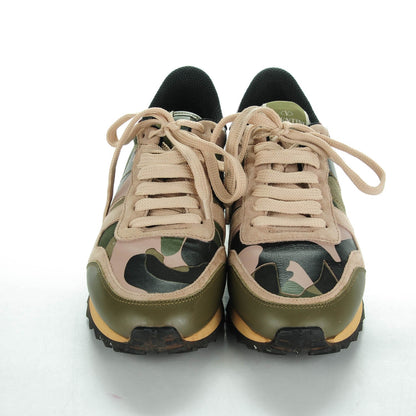 Valentino Garavani Fabric Suede Camouflage Womens Rockrunner Sneakers 37 Military Green 2 of 7