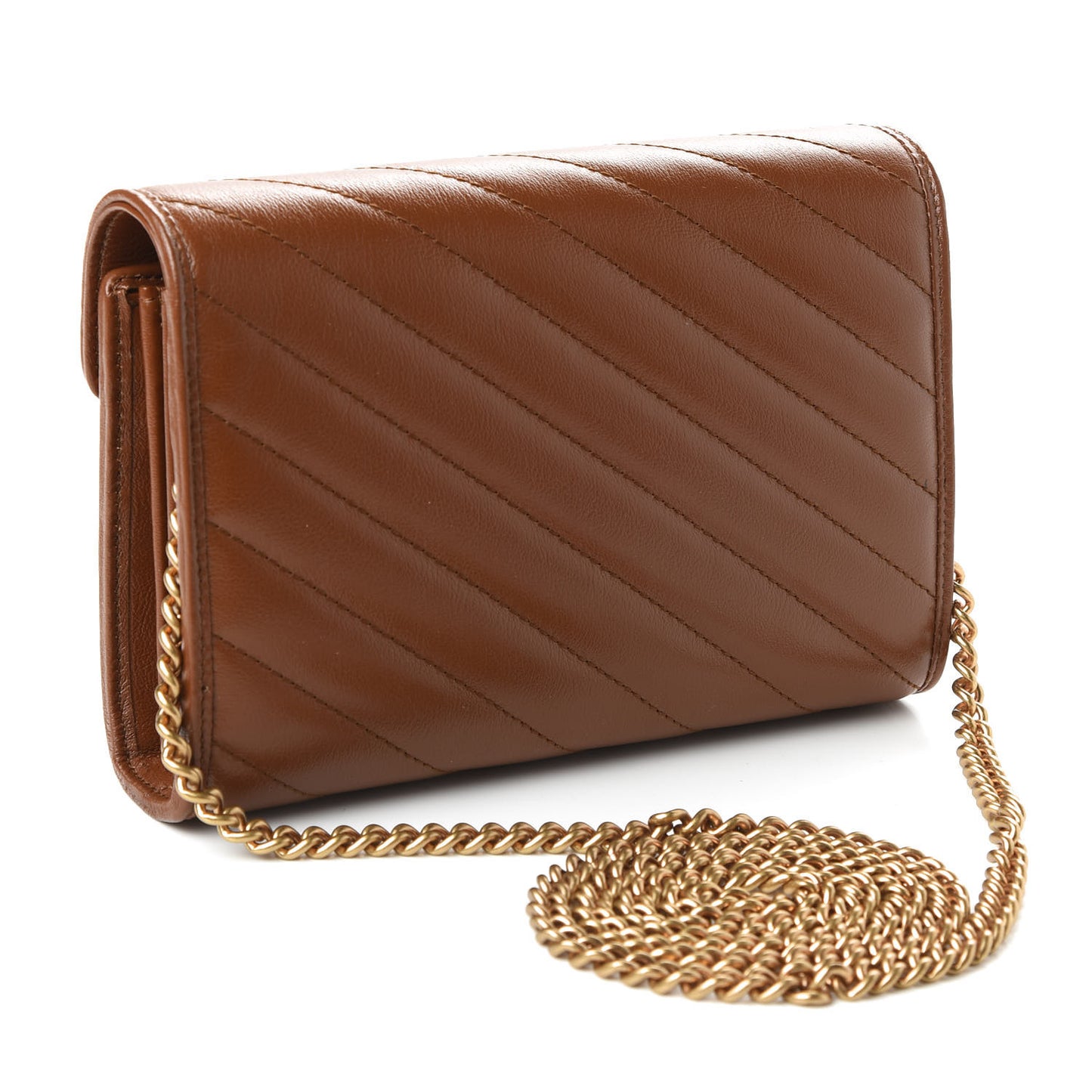 Azalea Calfskin Matelasse Diagonal GG Marmont Chain Wallet Cuir