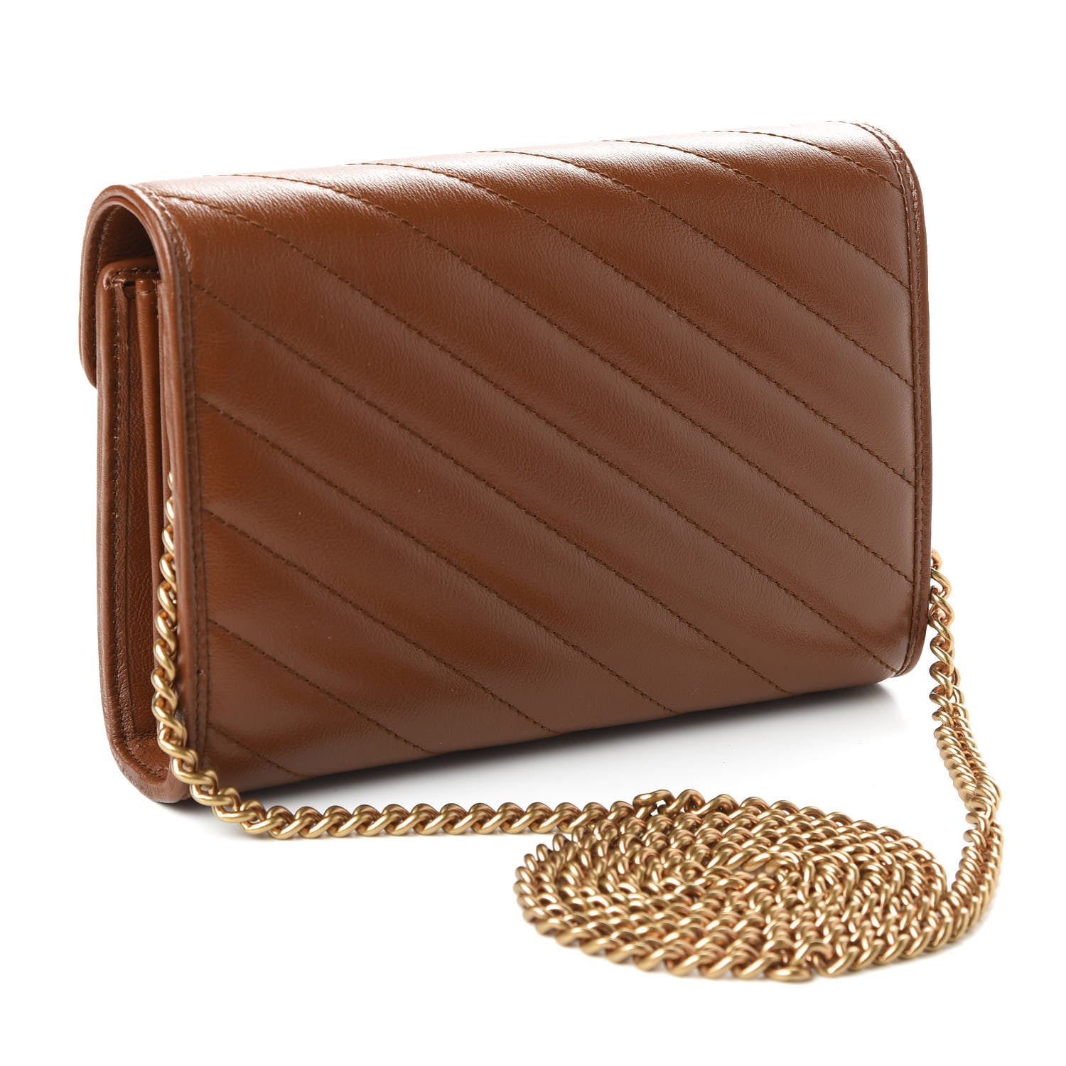 Gucci Azalea Calfskin Matelasse Diagonal GG Marmont Chain Wallet Cuir 3 of 9