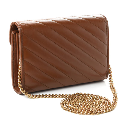 Gucci Azalea Calfskin Matelasse Diagonal GG Marmont Chain Wallet Cuir 3 of 9