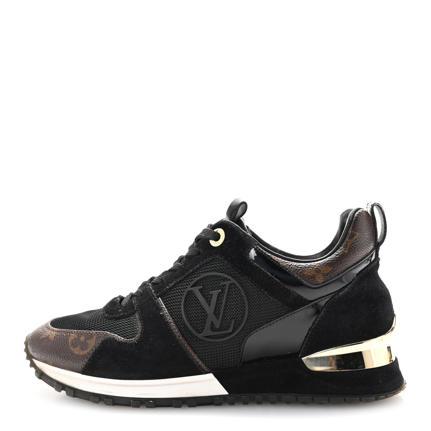 Louis Vuitton Suede Monogram Run Away Sneakers 36 Black 1 of 9
