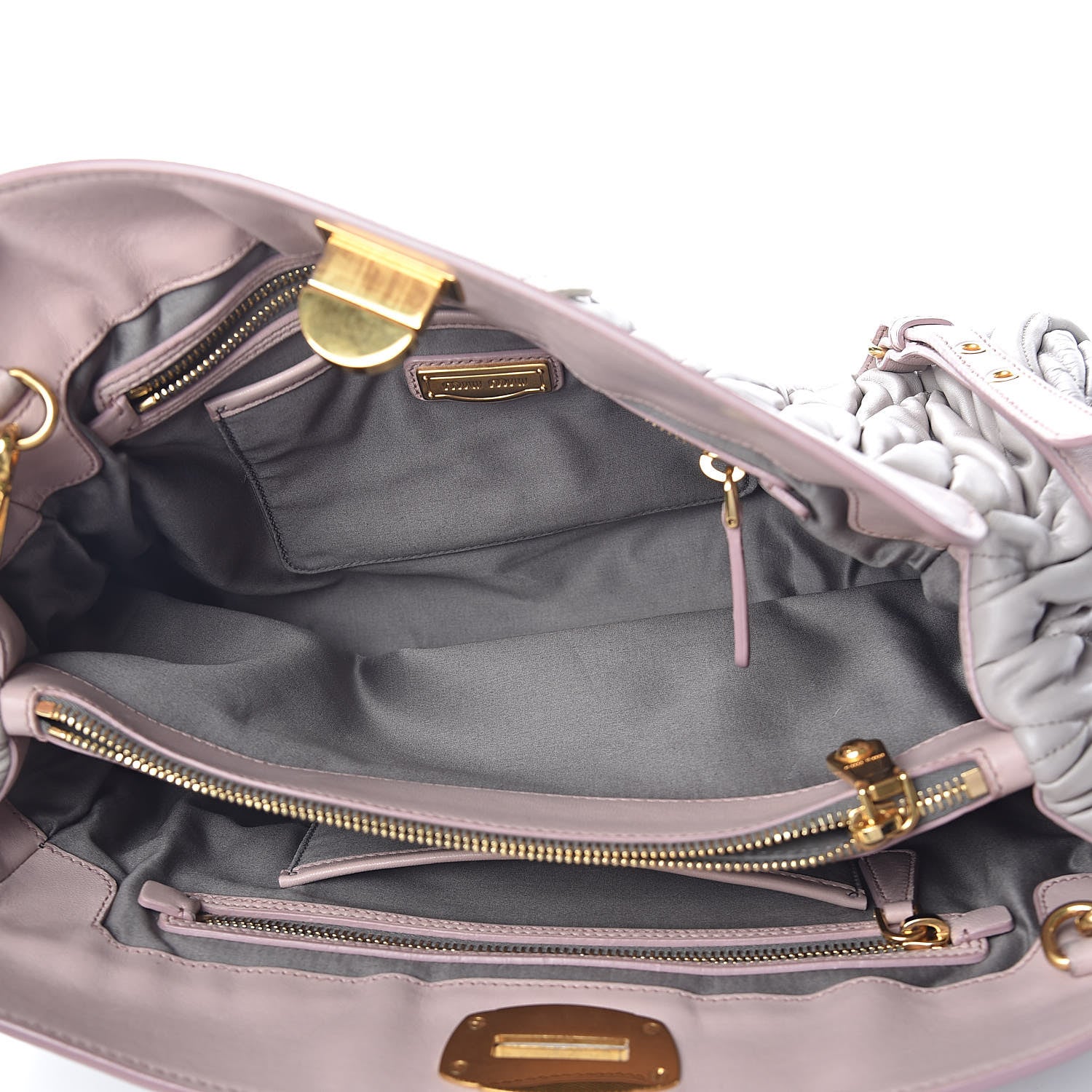 Miu Miu Nappa Matelasse Clutch Pomice Cammeo 5 of 16
