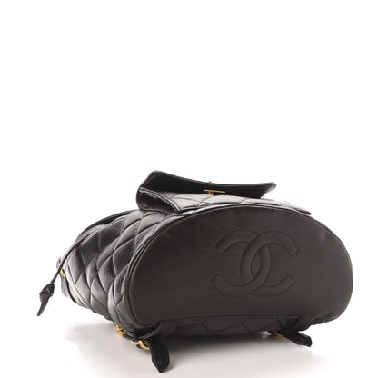 Chanel Lambskin Quilted Drawstring Backpack Black 3 of 11