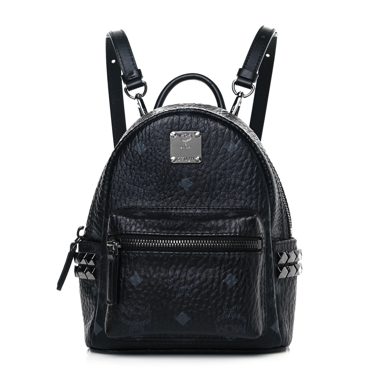 MCM Visetos Side Stud X-Mini Stark Bebe Boo Backpack Black 1 of 9