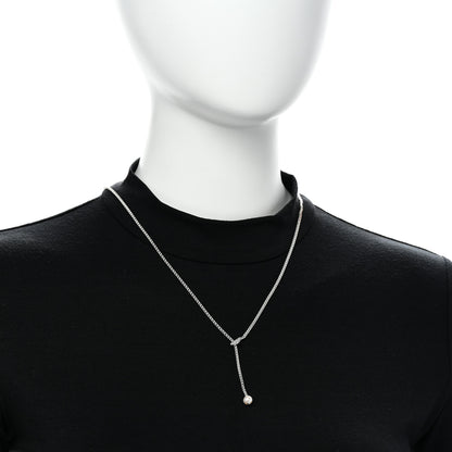 John Hardy Sterling Silver Diamond Freshwater Cultured Pearl Surf Y Necklace 2 of 4