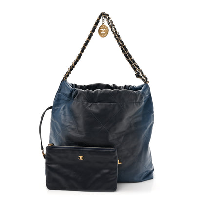 Chanel Shaded Calfskin Quilted Chanel 22 Blue Dark Blue 3 of 15