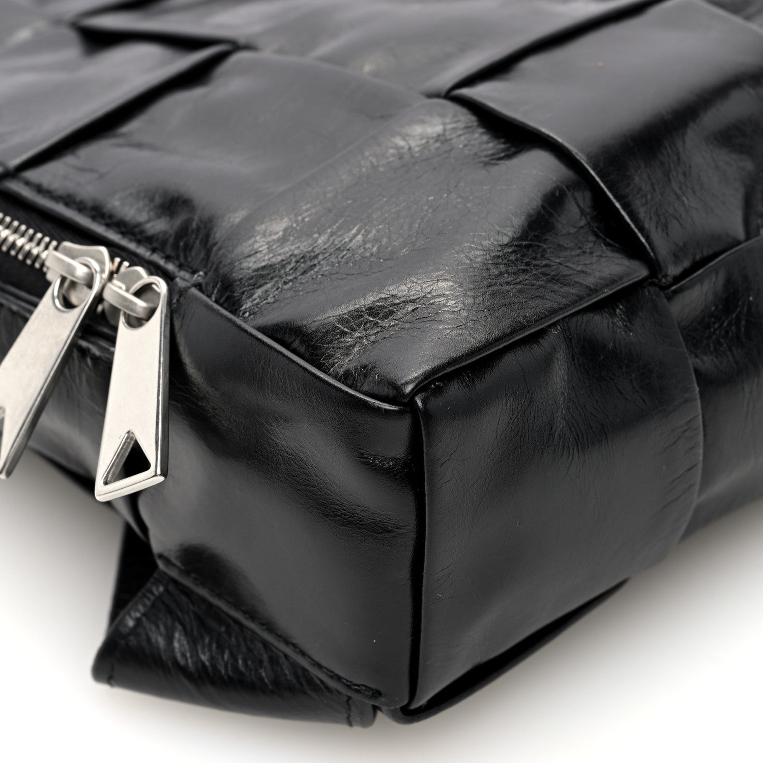 Bottega Veneta Paper Calfskin Intreccio Mini Cassette Sling Bag Black 9 of 10