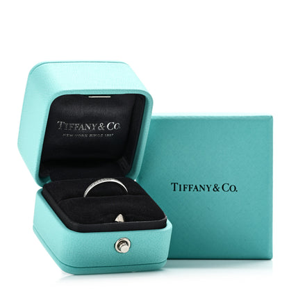 Tiffany 18K White Gold Diamond Lock Pave Ring 53 6.5 5 of 5