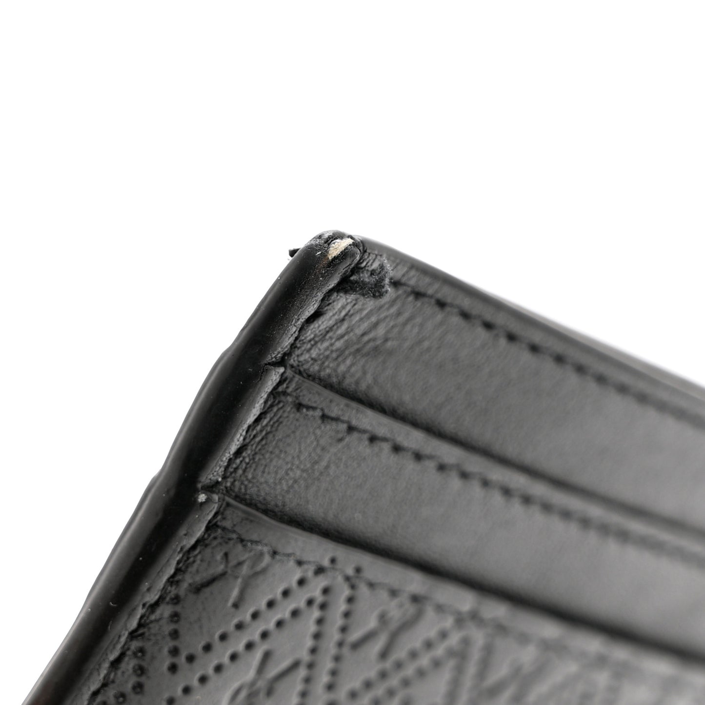 Monogram Embossed Card Case Black