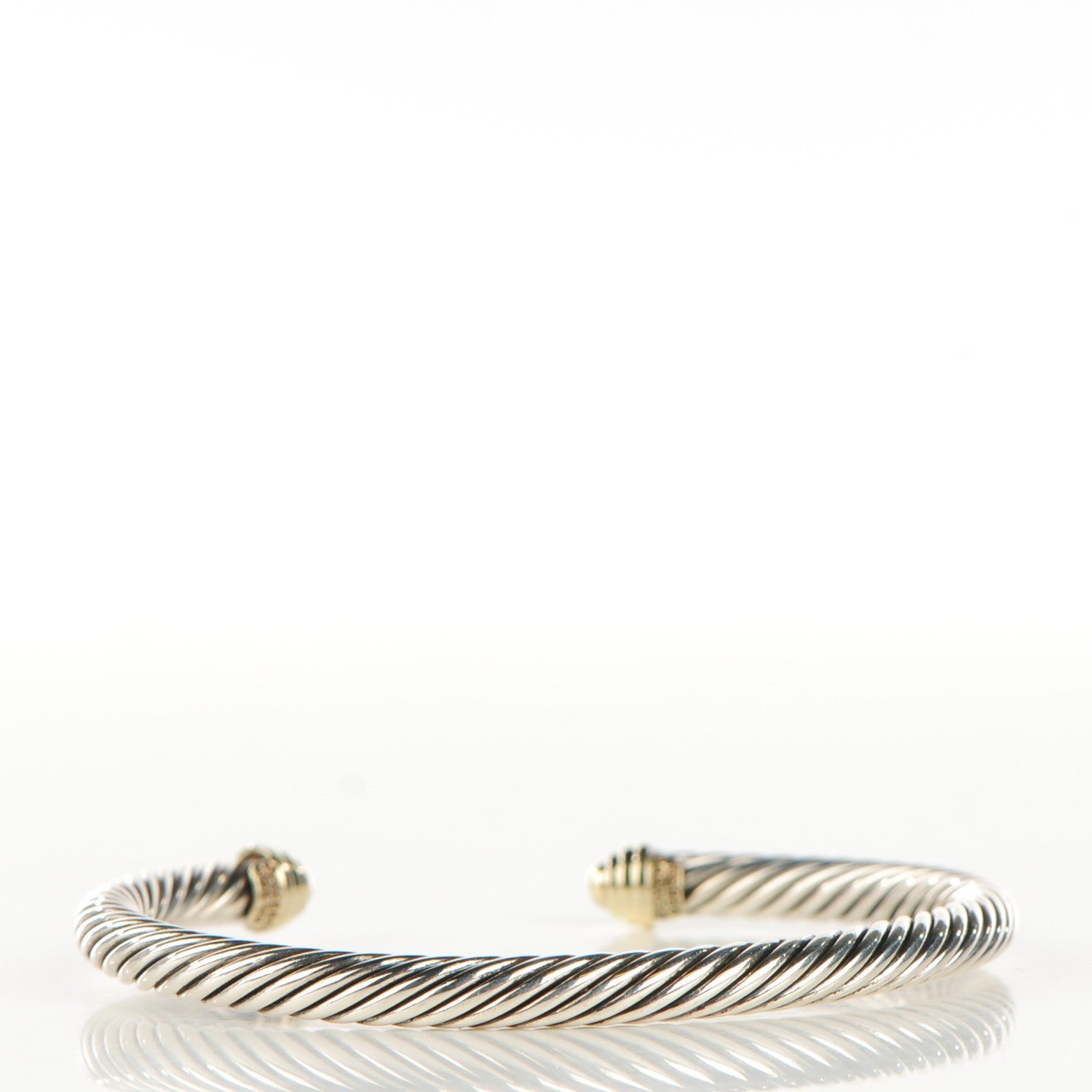 David Yurman Sterling Silver 14K Yellow Gold 5mm Cable Classics Bracelet 3 of 5