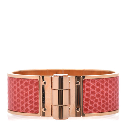 Hermes Lizard Charniere Uni Wide Hinged Bracelet M Bougainvillea 1 of 5