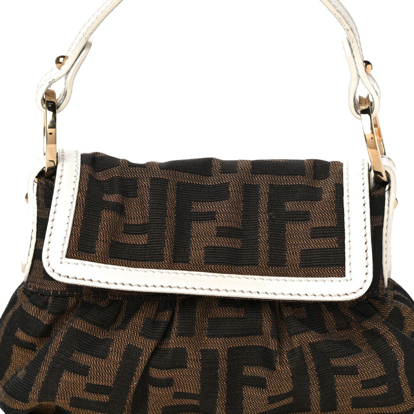 Zucca Cuoio Lucido Mini Chef Shoulder Bag Tobacco White