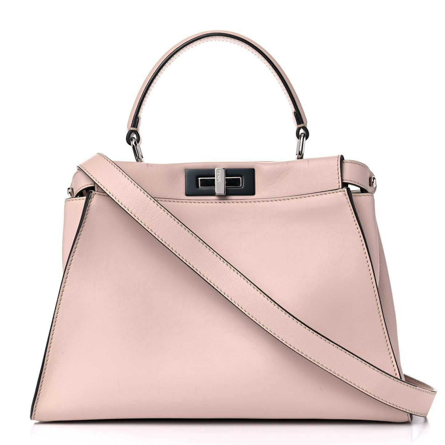 Vitello Seta Shiny Nappa Medium Peekaboo Iconic Satchel Soap Opale