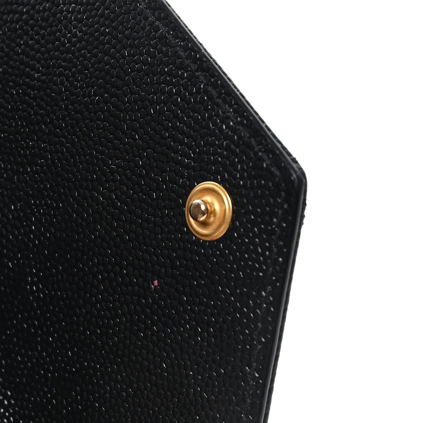 Grain De Poudre Matelasse Chevron Monogram Compact Tri Fold Wallet Black