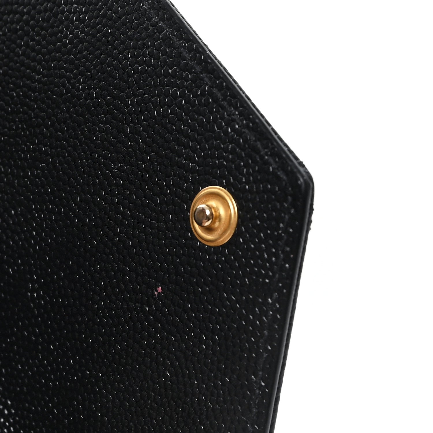 Saint Laurent Grain De Poudre Matelasse Chevron Monogram Compact Tri Fold Wallet Black 9 of 9