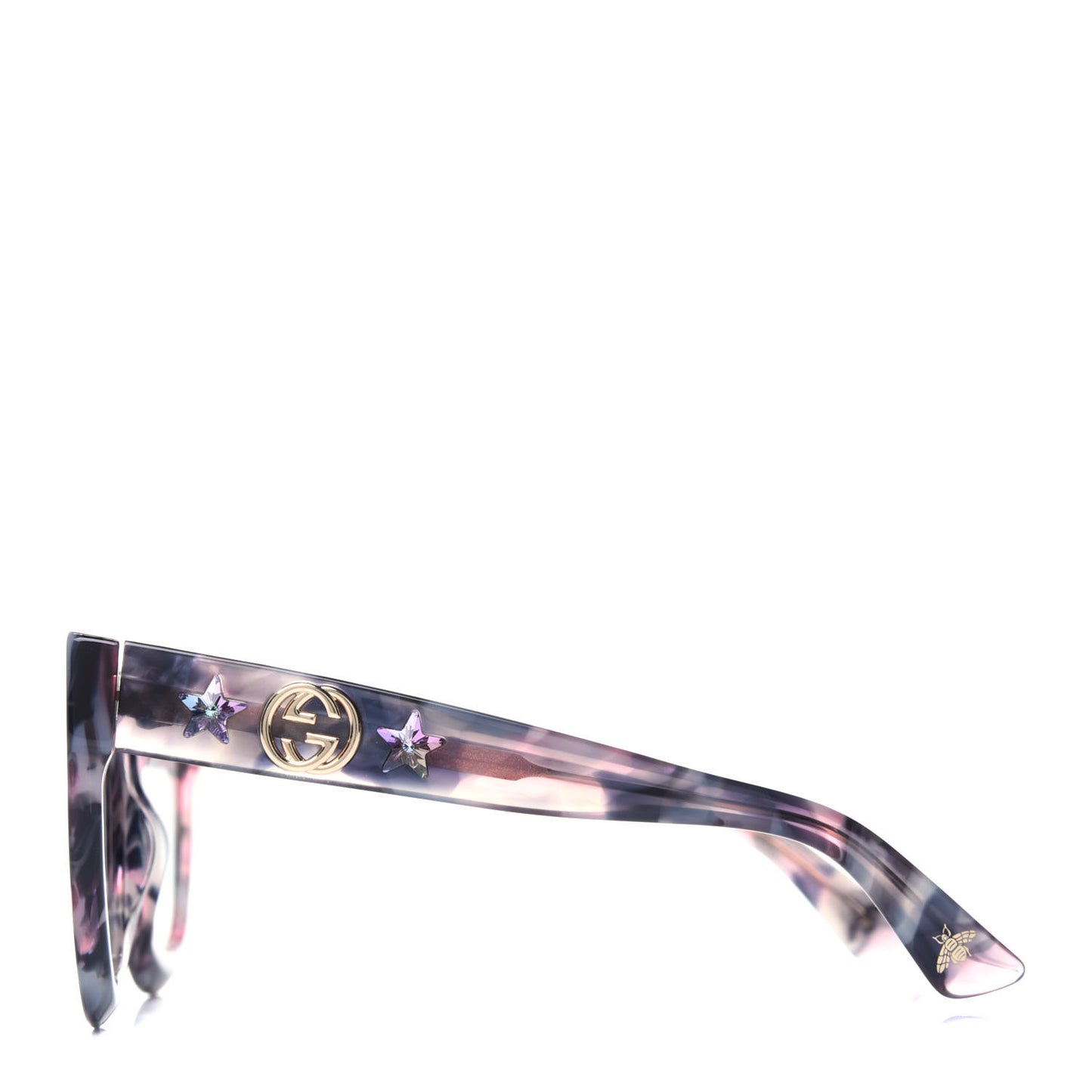 Round Frame Star Sunglasses GG0208S Grey Pink
